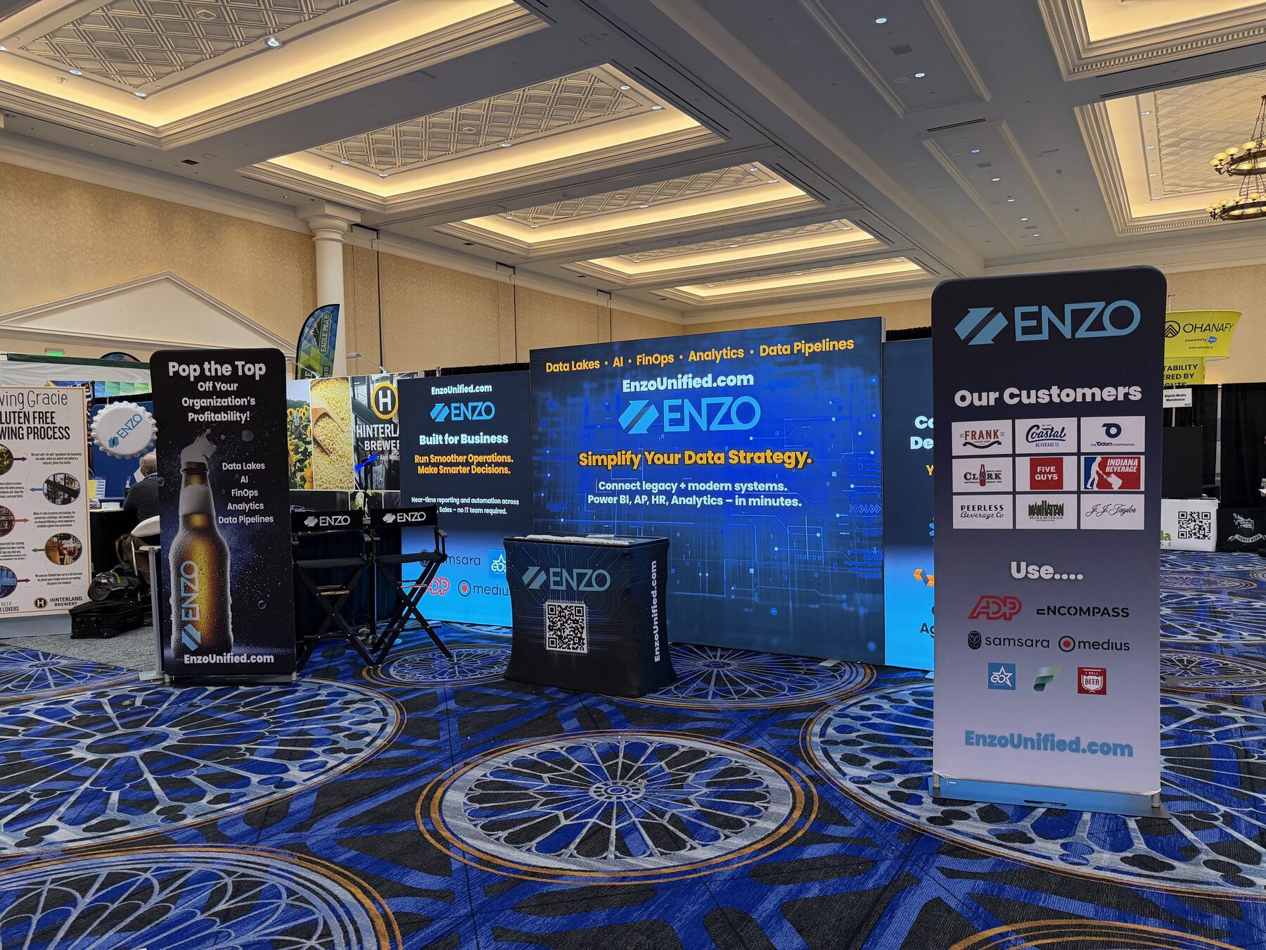 Enzo trade show booth overview on the show floor