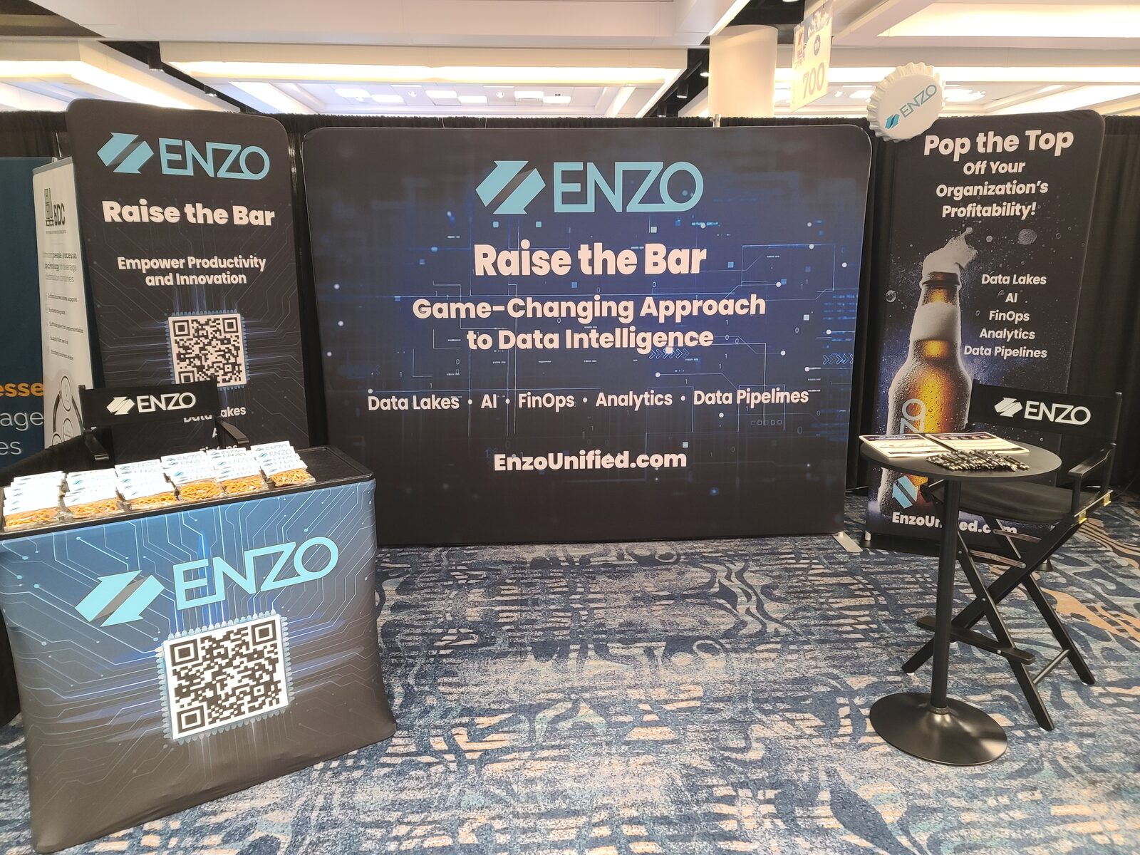 Enzo trade show booth pop-up banner design