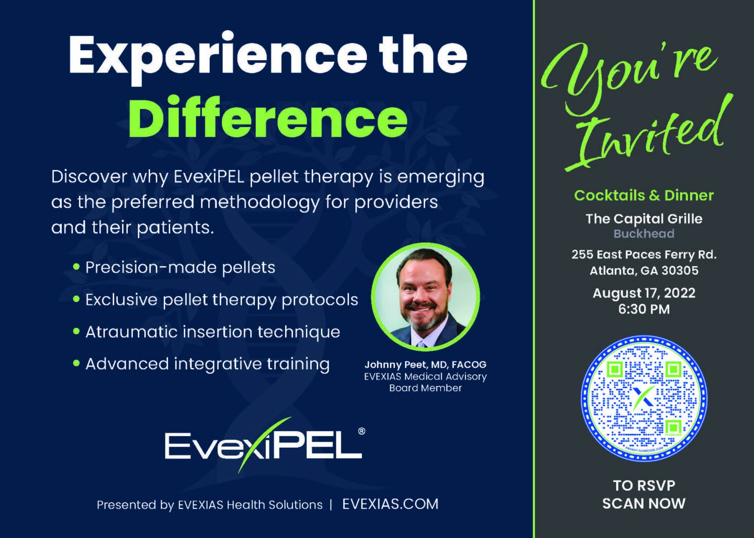 Evexias EvexiPEL launch event invitation