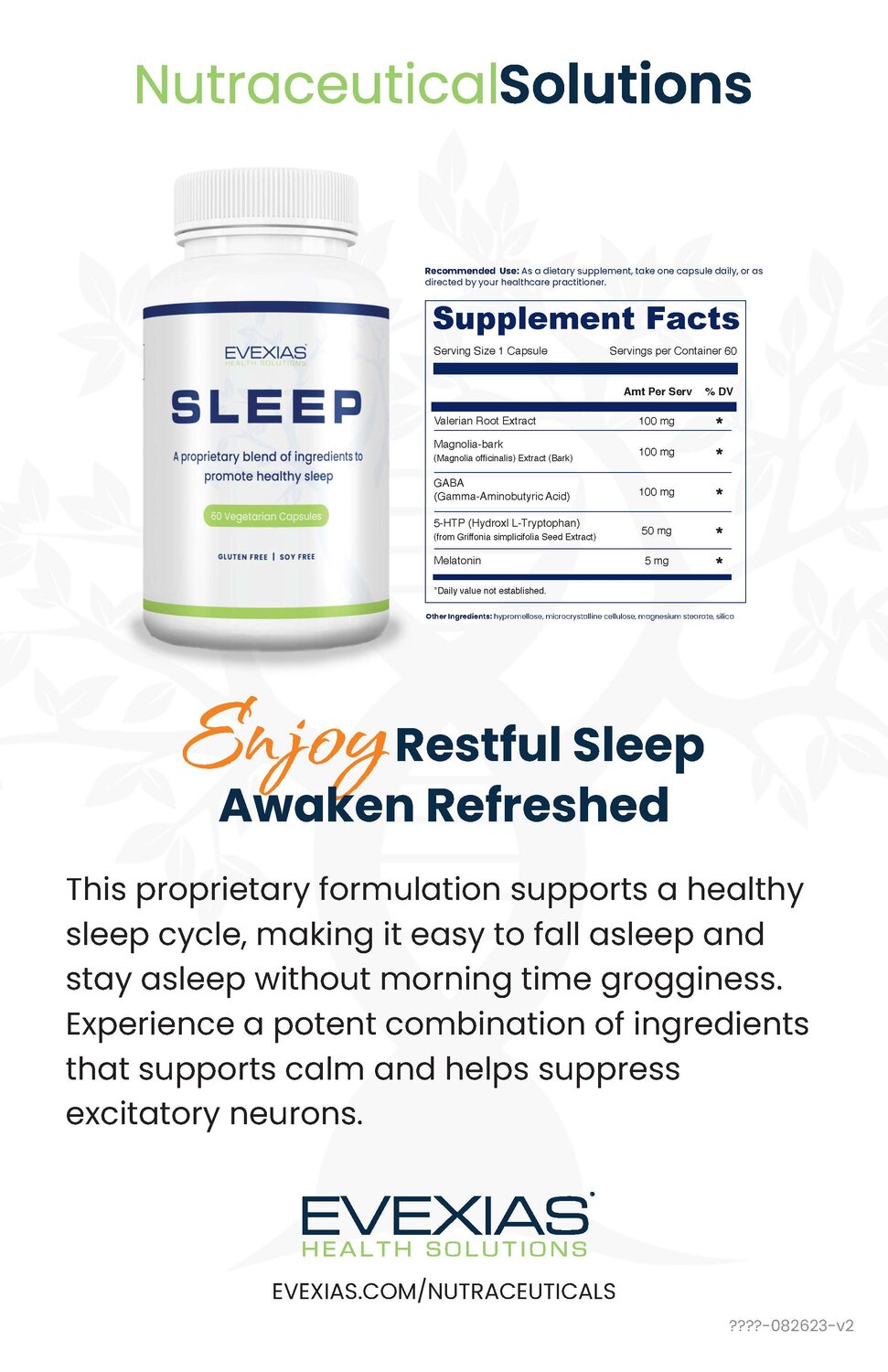 Evexias nutraceutical stand up display, page 3