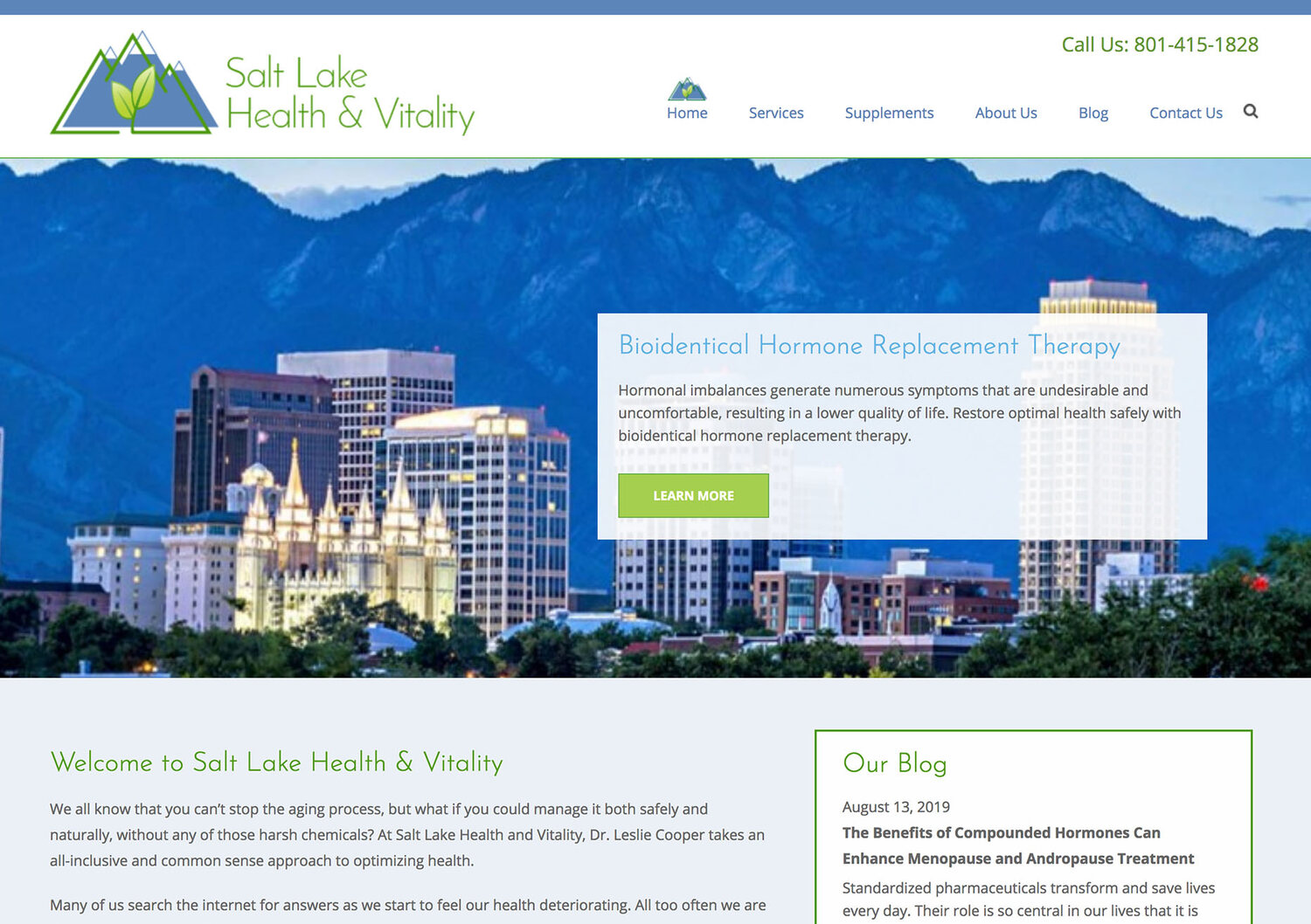 Local marketing website design, homepage 2