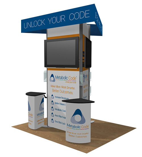 Metabolic Code trade show booth, early 3D concept render